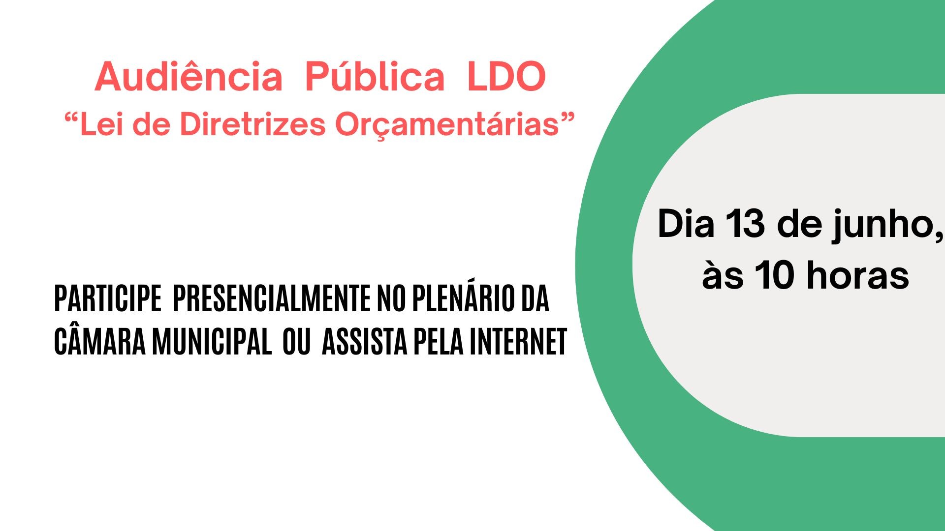 Audiência Pública LDO "Lei de Diretrizes Orçamentárias"
